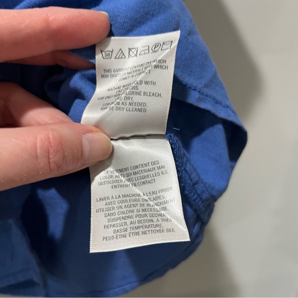 Anthropologie Maeve Berea Button Down Top Tank Size 8 Blue Linen Rayon - Picture 9 of 11